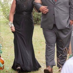 Black, elegant, beautifully detailed formal dress